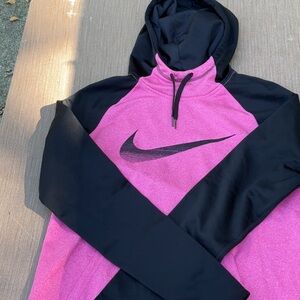 Nike Black and Pink Sports Hoodie